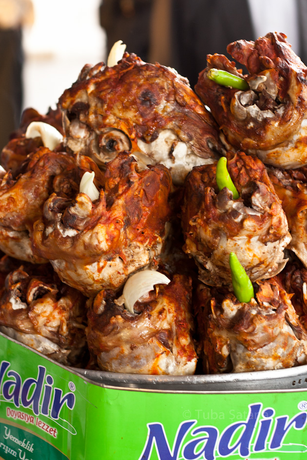 roasted sheep head, street food at Diyarbakır, by Tuba Şatana